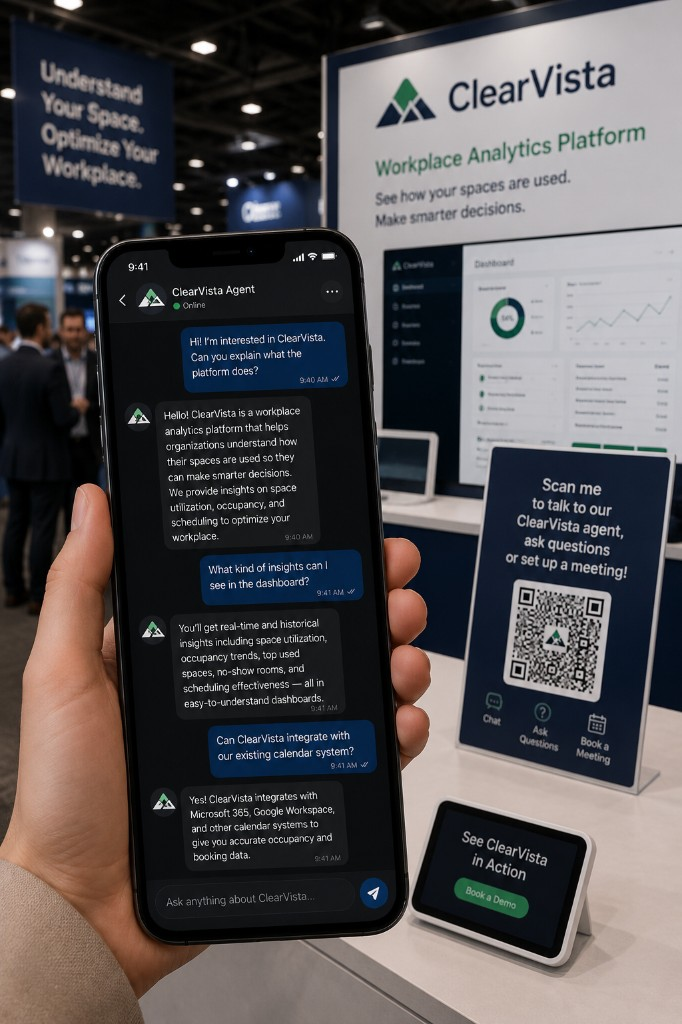 ClearVista product agent answering questions in a mobile chat